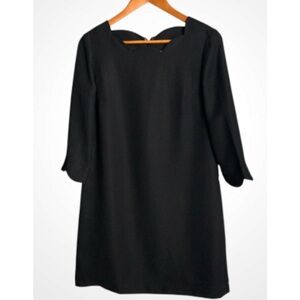 CeCe Black 3/4 Sleeve Black Shift Dress Size 4